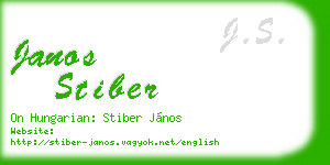 janos stiber business card